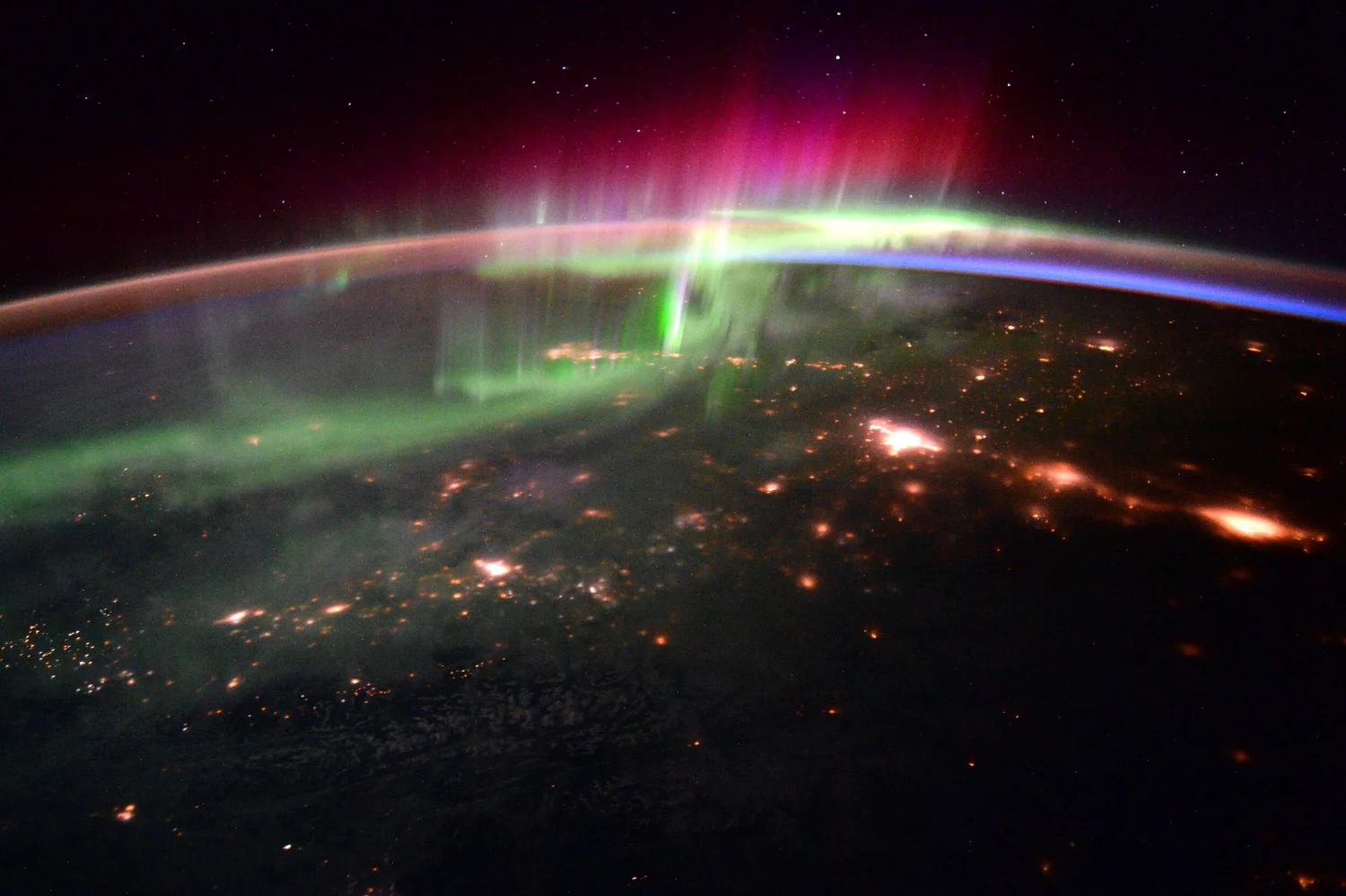 The Aurora Borealis, as seen from space. [Credit: ESA/NASA]